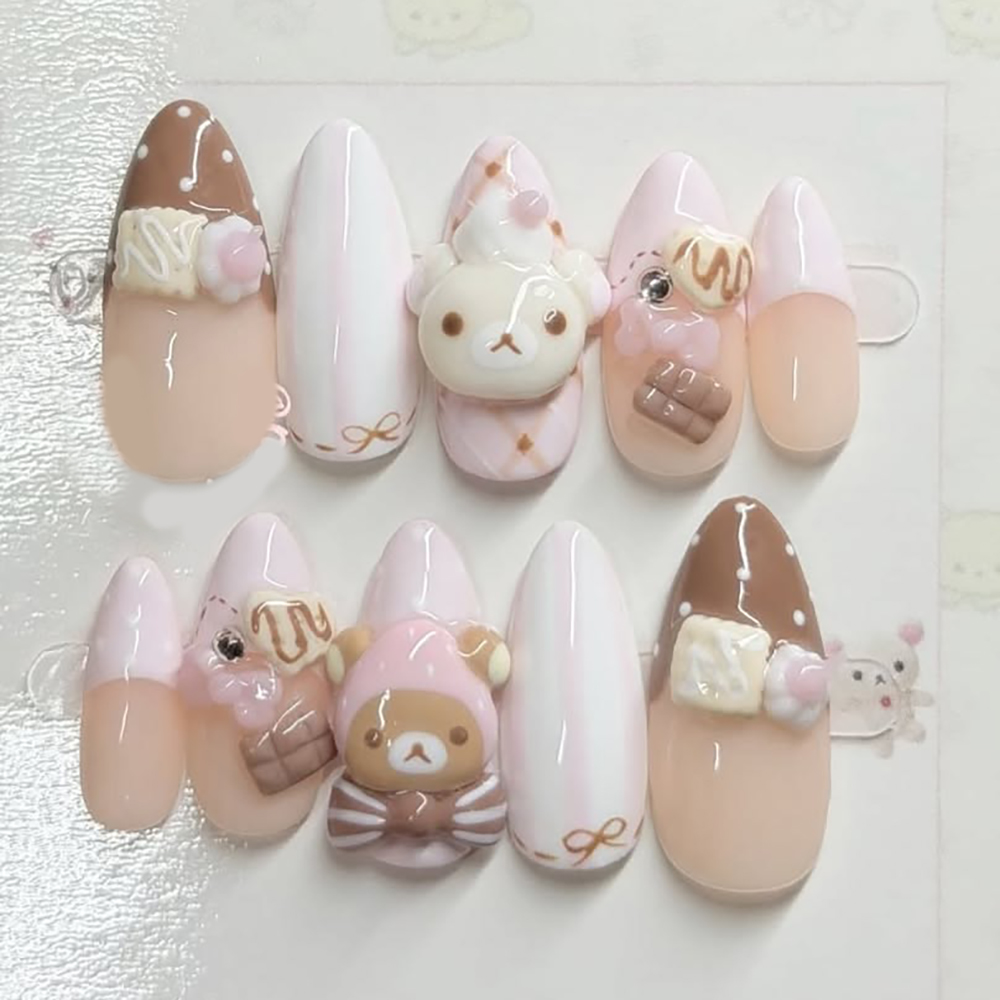 10 adet el yapımı karikatür pe - Nail Art Pink incelemesi ve fiyatı