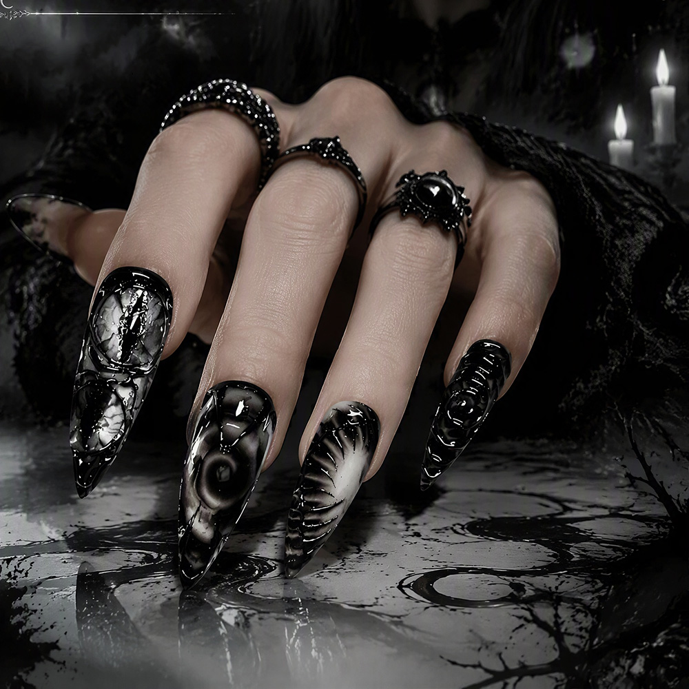 Stiletto Gotik Takma Tırnaklar - Nail Art Press On incelemesi ve fiyatı