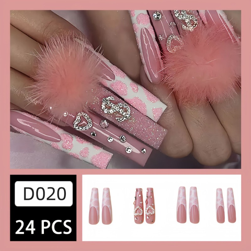24 adet ekstra uzun kare tırna - Nail Art Pink incelemesi ve fiyatı