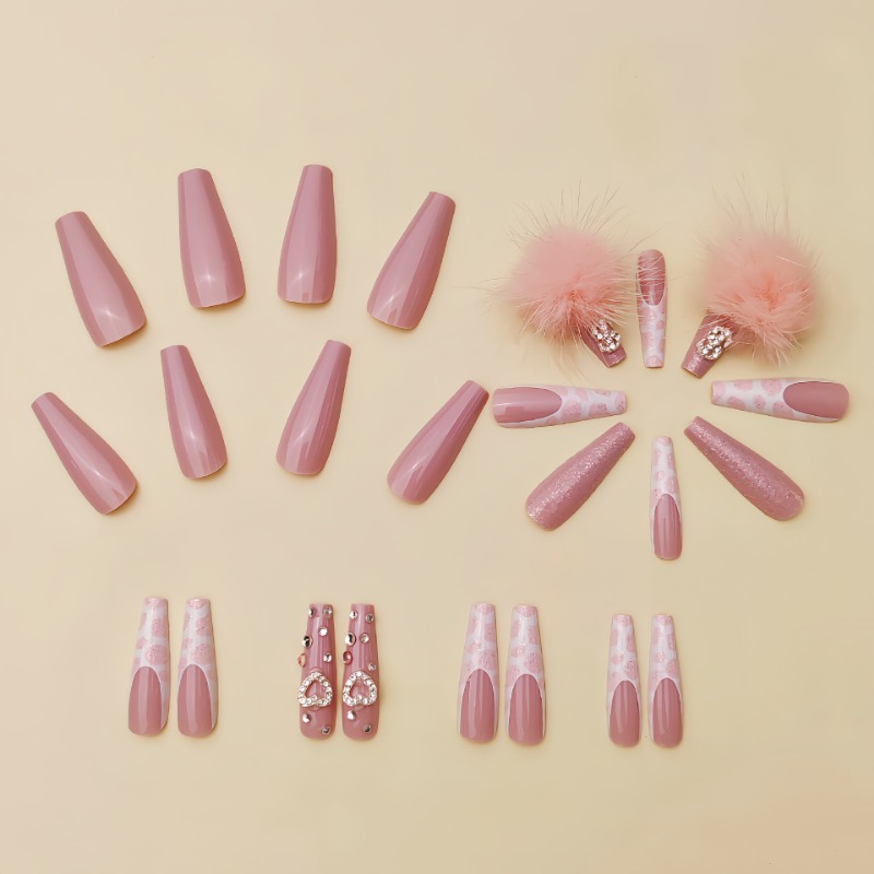 24 adet ekstra uzun kare tırna - Nail Art Pink incelemesi ve fiyatı